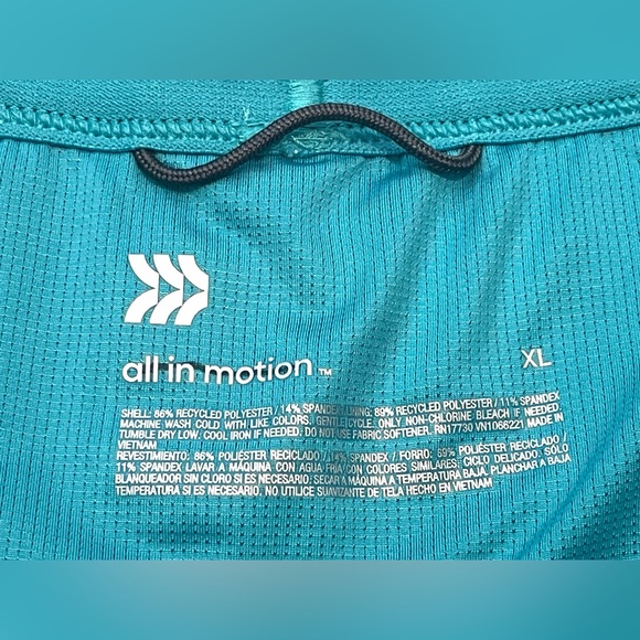 All In Motion Teal Women's Running Shorts with Zipper Pocket & Drawstrings Sz XL - Picture 8 of 16